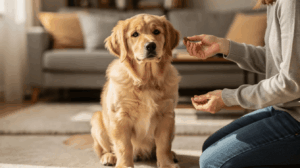 How to teach a puppy its name using treats and short lessons