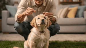 How to teach a puppy its name with treats and daily practice